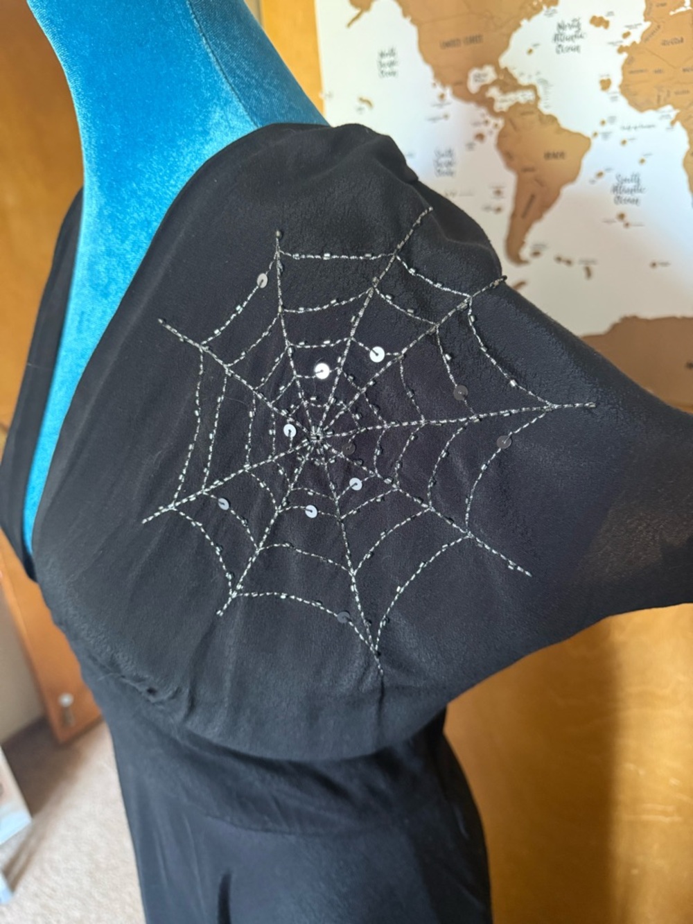 Trashy Diva Black “Charlottes Web” Maxi Dress with Spiderweb Accents - Picture 4 of 8